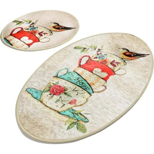 Fincan Bathroom Area Rugs Bath Mat Set Toilet Rugs Flannel Anti Slip Shower Carpets Home Toilet Lid Cover Shower Room Rug