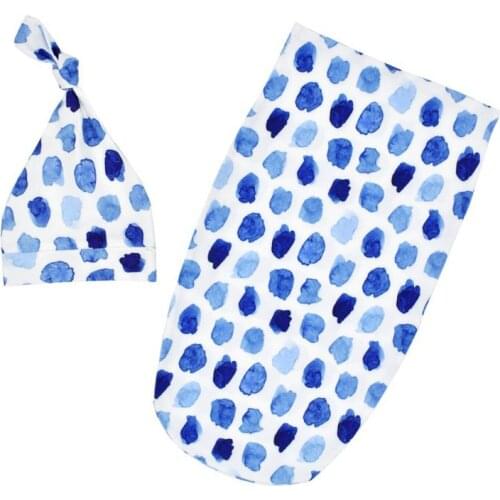 Newborn Photography Prop Baby Blankets Printed Newborn Infant Baby Boys Girls Sleeping Swaddle Muslin Wrap +Hat