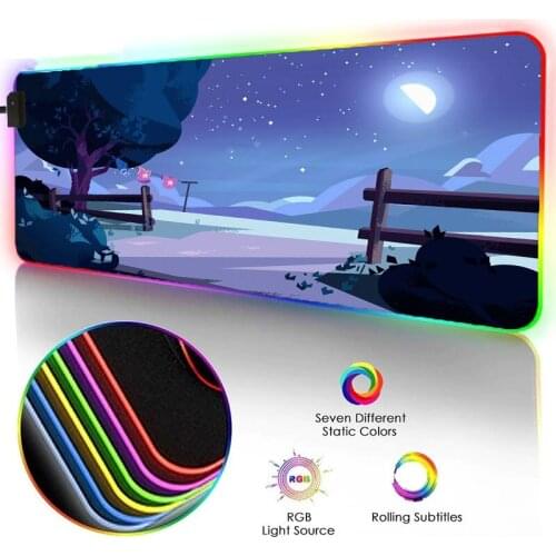 HD Wallpaper Printed Mouse Pads RGB LED Lighting Gamer Pad S/M/L/XL/XXL Durable Rubber Waterproof Gaming Accessories Mats