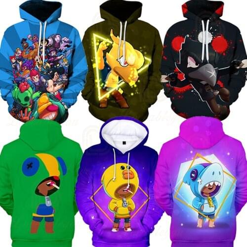 Browlings Kids Hoodies Leon Shooting Game 3D Print Hoodie Sweatshirt Boys Girls Harajuku Cartoon Star Jacket Tops Teen Clothes