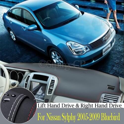 Quality leather instrument panel protection pad and light-proof pad for Nissan Sylphy G11 2005-2009 Bluebird car accessories