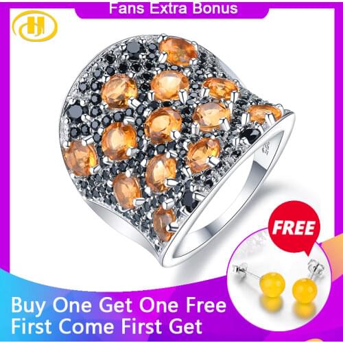 Natural Citrine Spinel 4.5 Carats Solid 925 Sterling Silver Rings 100% Natural Gemstone Womens Ring Elegant Classic Jewelry