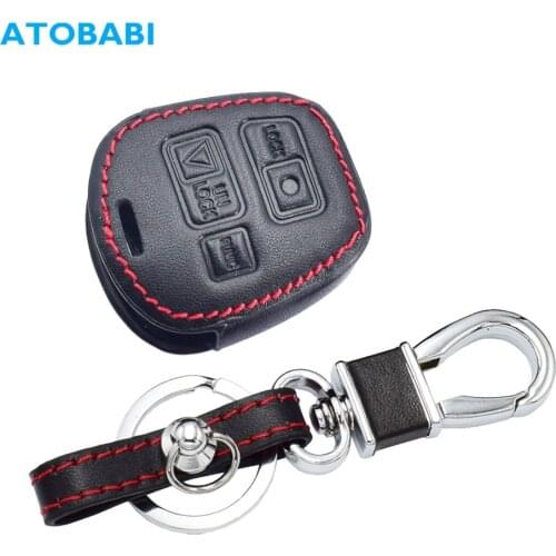 Leather Car Key Case 3 Buttons Remote Control Fobs Protector Cover For Lexus RX300 1999-2003 / GX470 2003-2009 / LX470 2003-2007