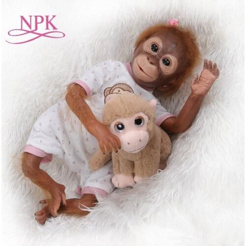 52CM handmade detailed paint reborn baby Monkey Newborn baby collectible art high quality doll