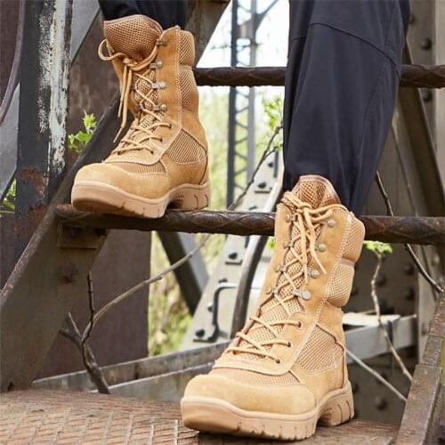 Summer Spring Men Hiking Shoes Climbing Trekking Boots Male Military Combat Ankle Boots Tactical Army Boots Work Safety Shoes