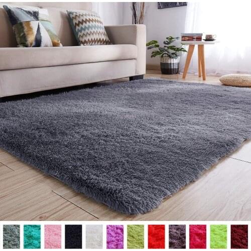 Soft Fluffy Rugs Anti-Skid Shaggy Area Rug Home Bedroom Carpet Floor Mat Alfombras Para La Sala Moderna for Living Room Kitchen