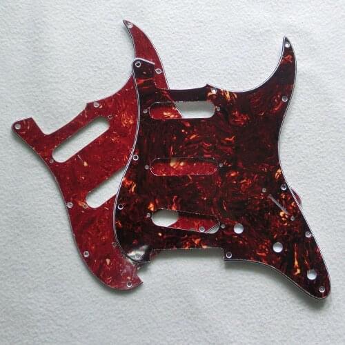 SSS/SSH/HSH 64 US standard Tortoise ST guitar pickguard with full size aluminum shield foil and real celluloid top