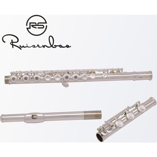 New Silver Plating 17 Open Hole Flute C Tone Intermediate Flute Inline G B-Foot