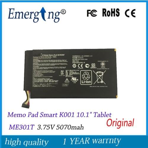 3.75V 5070Mah Original Tablet Battery for ASUS Memo Pad Smart K001 10.1" Tablet C11-ME301T ME301T