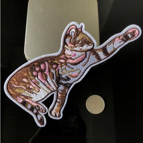 PGY Cartoon Colour Hand Recruit Lucky Cat babys clothing patches backpack decoration small applique small iron on patches