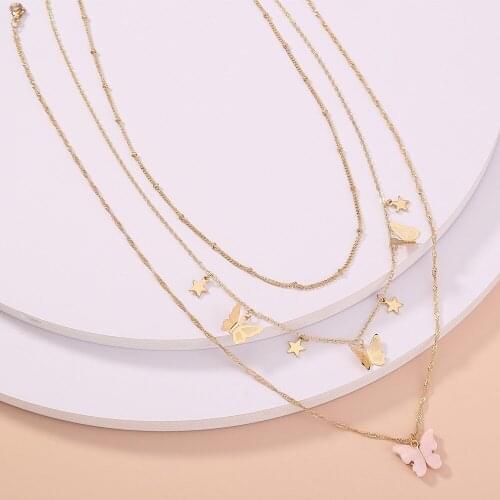 Подвеска Butterfly Necklace for Women Chain Choker Korean Style Pendant Necklace Fashion Wedding Jewelry Gift Collier Femme