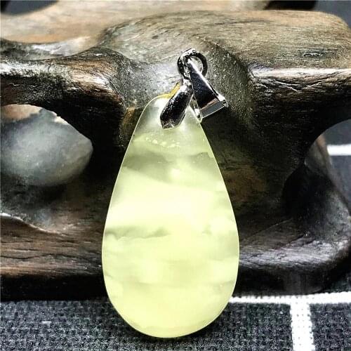 Genuine Natural Yellow Amber Pendant Jewelry For Woman Lady Man Silver Clear Crystal 24x14x4mm Water Drop Beads Gemstone AAAAA
