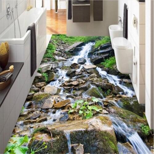 Beibehang custom paste 3D outdoor mountain streams pebble landscape tiles three-dimensional painting bathroom kitchen stickers