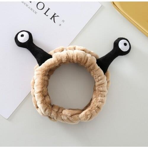 Cartoons Styke Coral Fleece Fabric Headbands For Women Soft Rabbit Ears Three-dimensional Eyes Hairbands makeup Turban Wholesale