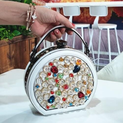 Luxury Circle Diamond Mini Bag Brand Designer Bag Fashion Ita Purses and Handbags Tote Shoulder Crossbody Bolso Grande Mujer