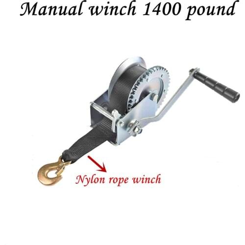 Manual winch 1400 pound Nylon rope winch