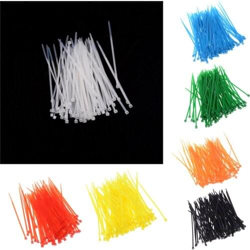 100pcs New Design 3x100mm Network Nylon Plastic Cable Wire Organiser Zip Tie Cord Strap 7 Colors Wholesale