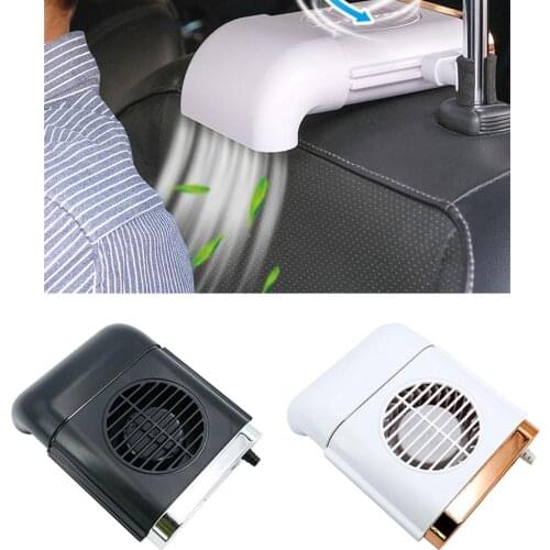 USB Cooling Fan Desktop Cooler Car Headrest Back Seat Silent Fan Black