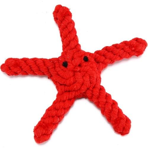 HACHIKITTY Starfish Shape Dogs Knot Rope Chew Toy Strong Bite Resistant High-Quality Suitable For Dogs Bite Molars XF0040