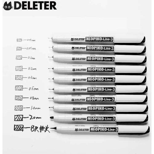 Japanese DELETER NEOPIKO-LINE-3 Needle Pen Sketching Stroking Drawing Pen Thin Line Marker Comic Hook Line Pen Animation Design