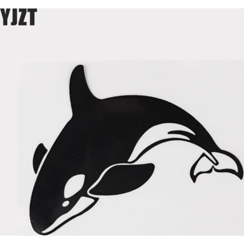 YJZT 13.2CM×10.3CM Amusing Killer Whale Fashion Car Stickers Decal Vinyl 13D-1047