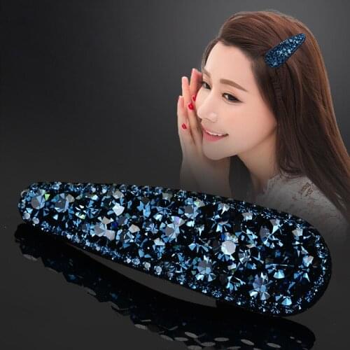 Fashion Women High grade boutique Korean rhinestone side clip word clip Barrette hair accessories