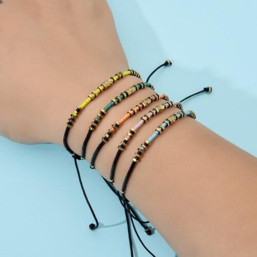 ZMZY Boho Style Thin Bracelets for Women MIYUKI Glass Beads Jewelry Handmade Vintage Ethnic Statement Beads Bracelet Gift