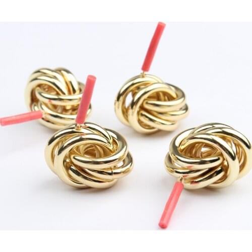 Zinc Alloy Golden Round Combination Ring Base Earrings Connector 11*23mm 6pcs/lot For DIY Fashion Earring Accessories