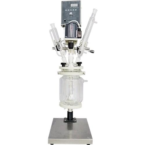 1L High Precision Efficient Digital Display Double Layer Agitator Tank Jacketed Glass Reactor