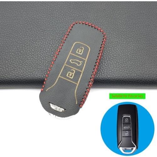 1PC 100% Leather Car Key Case Shell Key Cover Protector Styling Car Accessories for Volkswagen Toua reg 2019
