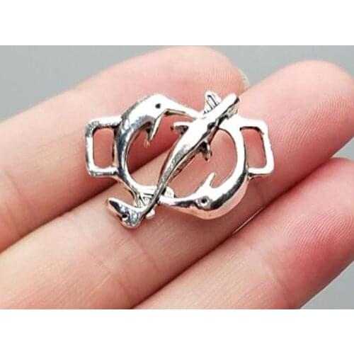 10pcs/lot--28x26mm, Dolphin cham,Antique silver plated Dolphin connector charms ,DIY supplies, Jewelry accessories