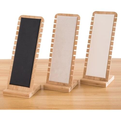 12 Bit Bamboo Jewelry Collection Display Necklace Earrings Bracelets Rings Storage Display Bracket Holder Showcase Organizer