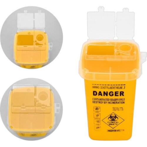 1L Plastic Tattoo Supplies Container Piercing Needle Disposal Case Small Garbage Bin Sharps Medical Needle Tips Safe Storage