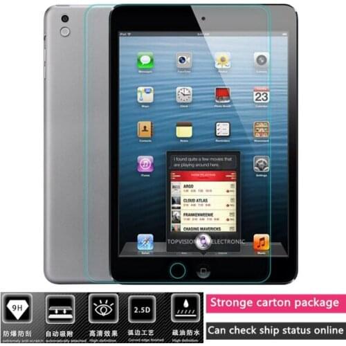 2.5D about 0.3MM 9H premium tempered glass screen protector for ipad mini 1 2 3 protective film ship can track & carton