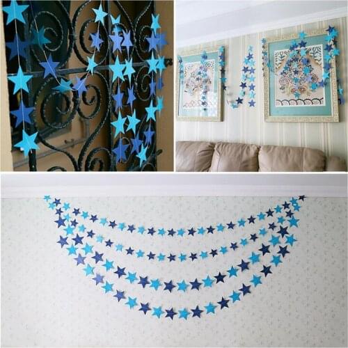 4meter pearlized stars paper Flag Party bell garland Decoration Banner Bunting for birthday wedding event