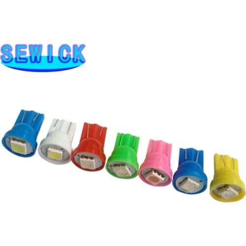 500Pcs Led Lamps T10 W5w Clearance Light 194 12v 5050 1SMD 1w 6000k Auto Interior Reading Bulb For CAR Super Bright White RED