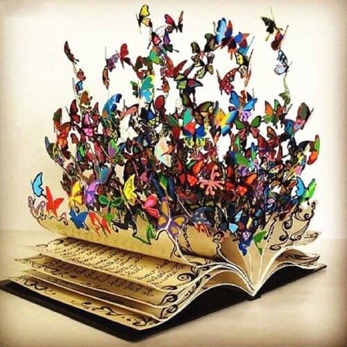 5D Diamond Painting Colorful Butterfly Full Square/Round Drill Art Book Embroidery Cross Stitch Home Decor Painting