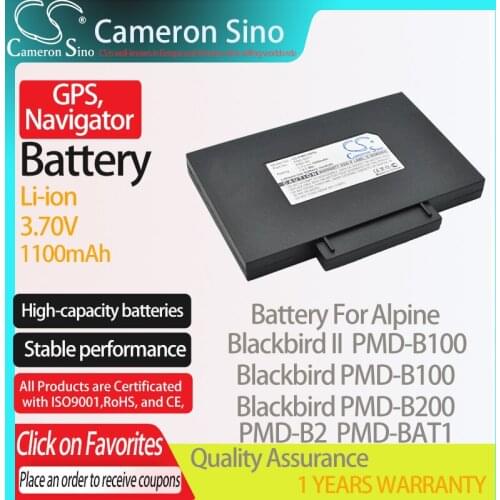 CameronSino Battery for Alpine Blackbird II Blackbird PMD-B100 PMD-B200 PMD-B100 fits Alpine PMD-B2 GPS,Navigator battery 3.70V