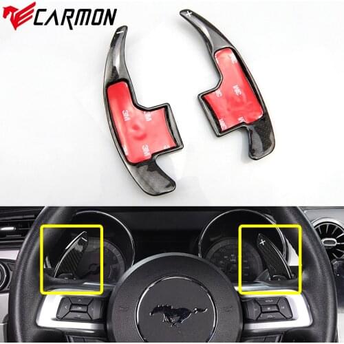 Carmon Car Steering Wheel Paddle Shift Shifer For Ford Mustang 2015 2016 2017 Styling Real Carbon Fiber