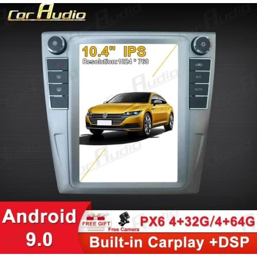 10.4"Android 9.0 Car Multimedia Vertical IPS Screen Car Radio Player for VW Passat CC 2012 2013 GPS PX6 Tesla Car Stereo Audio