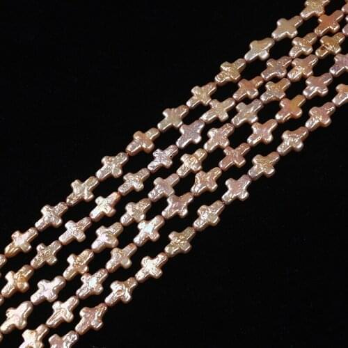 Unique 9-10mm Cross Shape Loose Beads Natural Freshwater Pearl Grade AA For Fashion Jewelry Making