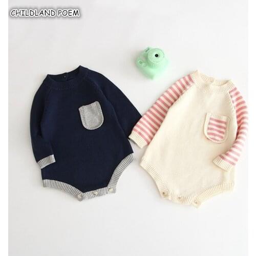 Baby Romper Newborn Autumn Knitted Baby Clothes Striped Cotton Baby Girl Romper Long Sleeve Baby Jumpsuit Boy Romper Jumpsuit
