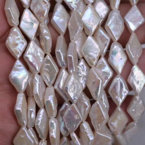 ICNWAY 15inch Natural white Freshwater Pearl 9x14mm for Silver 925 Jewelry Making Necklace Bracelet Earring