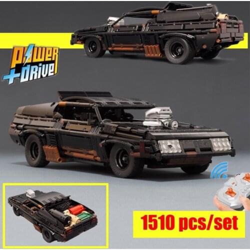 Max Black Interceptor Technical RC Muscle Super Car MOC-35846 Model Building Blocks Bricks Motor Remote Control Kids Toys Gift