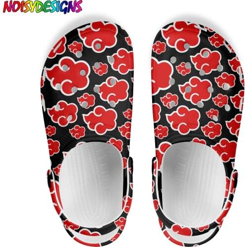 NOISYDESIGNS Cartoon Akatsuki Print Summer Sandals for Women Clogs Casual Slippers Couple Garden Shoes Beach Shoes 2021 Mujer
