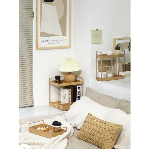 Champagne Gold 1/2 Layers Storage Metal Racks for Home Table Kitchen Seasoning Bottles Holder Bathroom Accessories Organizer