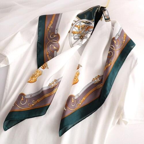 New women fashion silk scarf work neckerchife spring summer decorative square scarves 70*70cm small scarfs gift for lady