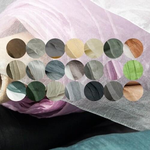 Solid color transparent pure silk organza fabric, good luster, sewing for dress, skirt, wedding, home, DIY, craft by the yard