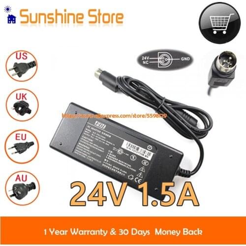 Genuine FDL FDLJ1204A AC Adapter 24V 1.5A 36W Round With 3 Pin 10727110-8N AC DC Adaptor Computer Charger Laptop Power Supply