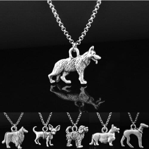 New 2018 German Shepherd&Belgian Malinois&Cattle Dog Love Necklace Pet Charm Necklaces For Women Stainless Steel Long Chains Men